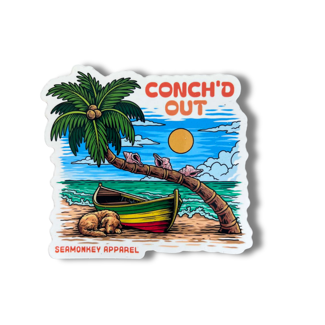 Conch'd Out Sticker – SeaMonkey Apparel